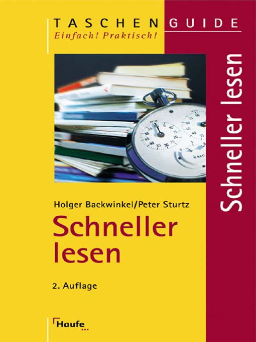 Cover image for Schneller lesen. Zeit sparen, das Wesentliche erfassen, mehr behalten.